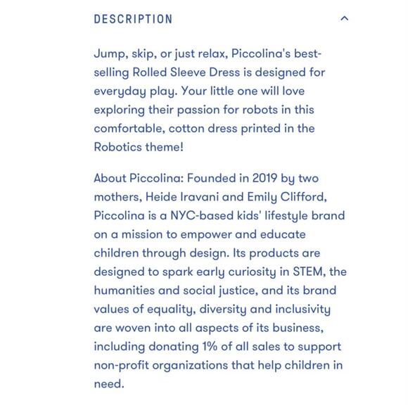 Piccolina Dress Pink Purple Robot SS Tiered Rolled Sleeve 100% Cotton Size 4T - Picture 7 of 8